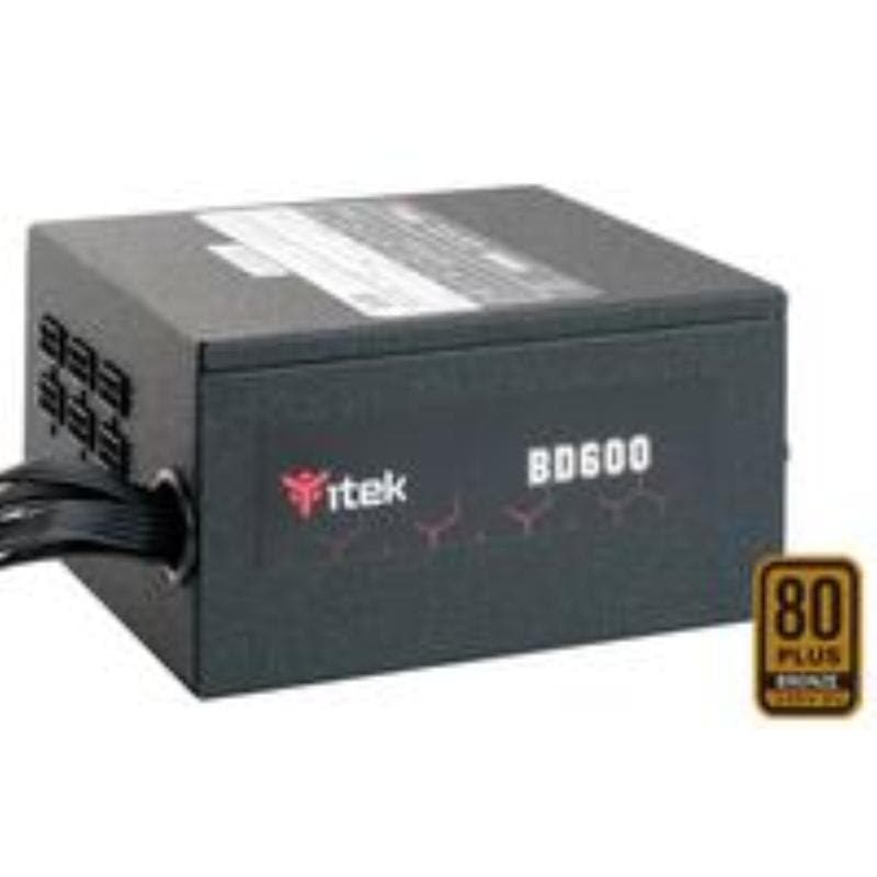 ITEK ALIMENTATORE 600W BD600 80PLUS BRONZE, PFC ATTIVO, VENTOLA HDB 12CM, DC TO DC, SEMI MODULARE