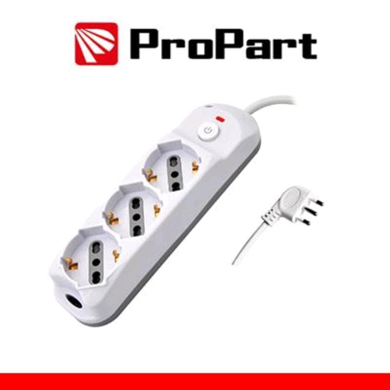 Propart Multipresa 3pos bipasso/schuko + interruttore