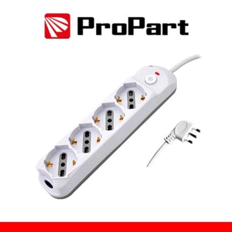 Propart Multipresa 4pos bipasso/schuko + interruttore