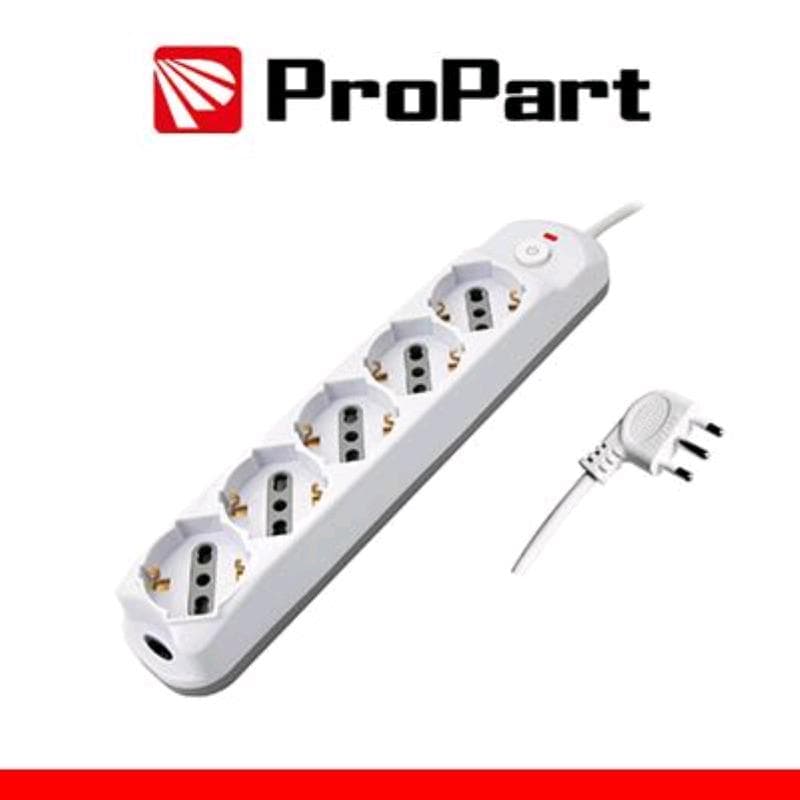 Propart Multipresa 5pos bipasso/schuko + interruttore