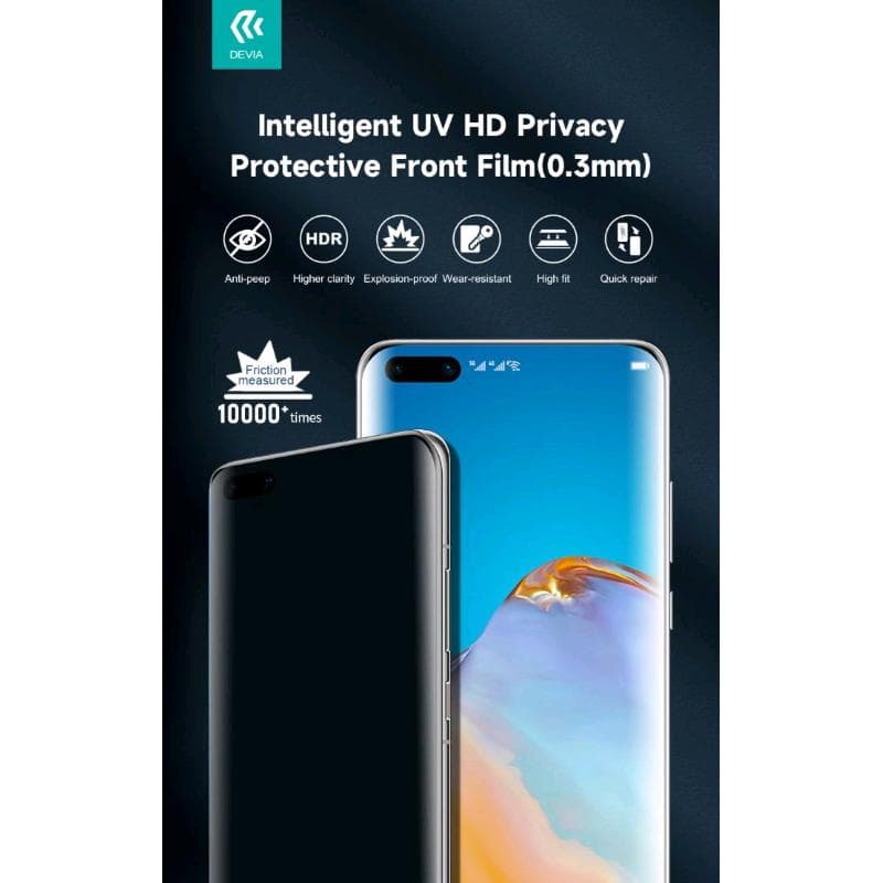 Pellicole 0,3mm UV Privacy trasparente 6H Idrogel - MINIMO 20fg