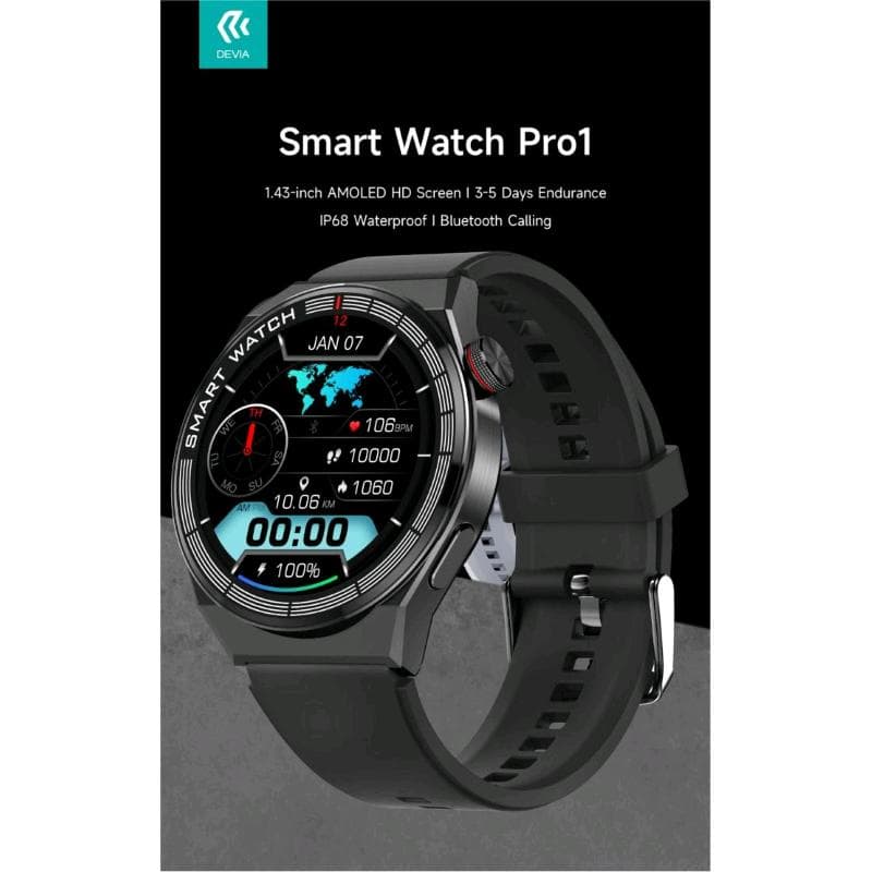 Smart Watch Pro1 EM705 IP68 Display Amoled HD Nero