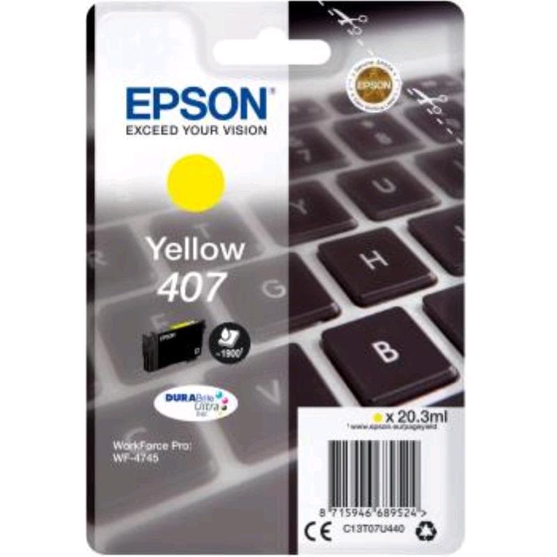 EPSON CARTUCCIA 407 GIALLO 20ml ORIGINALE - TASTIERA