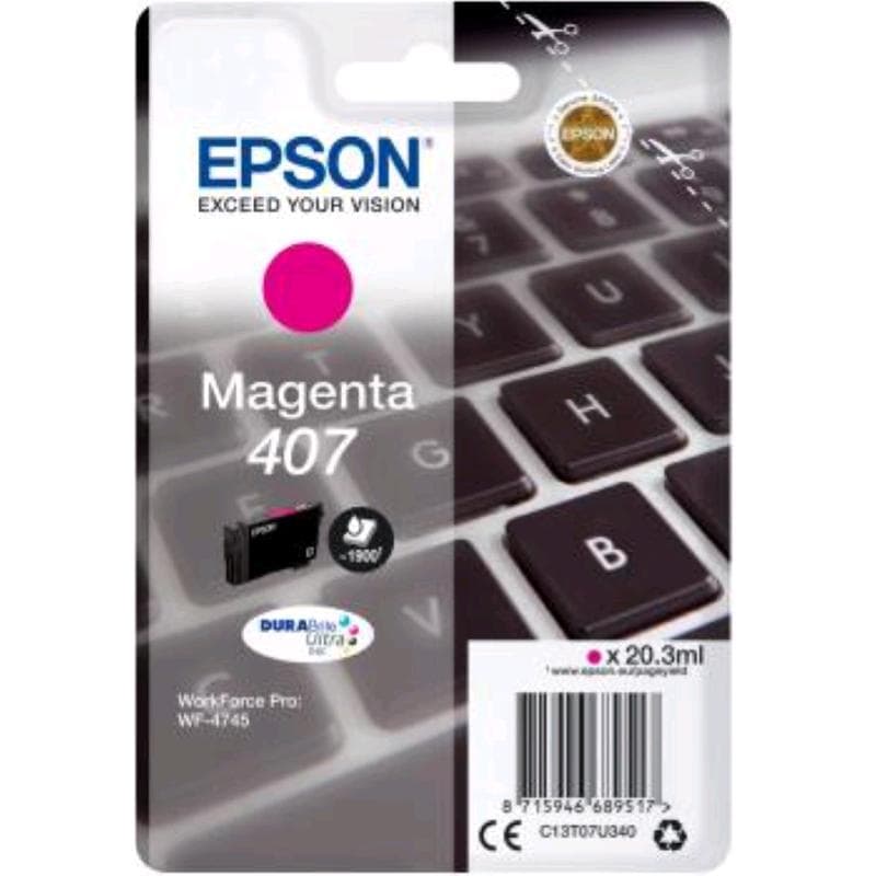 EPSON CARTUCCIA 407 MAGENTA 20ml ORIGINALE - TASTIERA