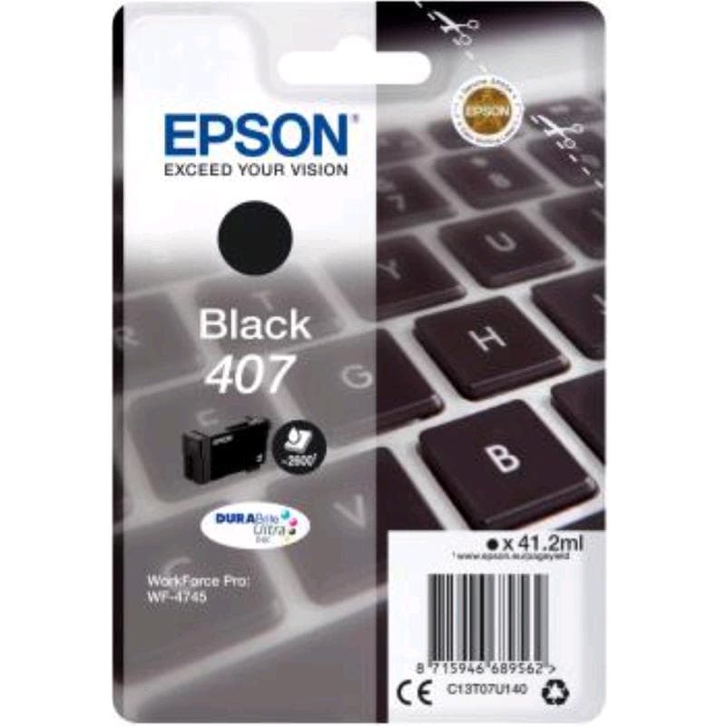 EPSON CARTUCCIA 407 NERO 41ml ORIGINALE - TASTIERA