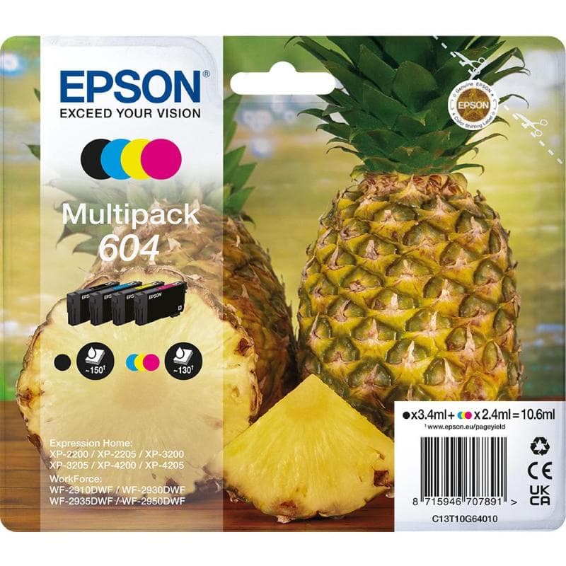 EPSON CARTUCCIA 604 MULTIPACK 4 COLORI ORIGINALE ANANAS