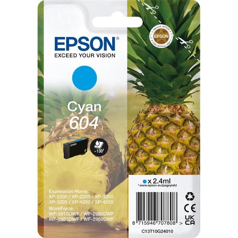 EPSON CARTUCCIA 604 CIANO 2ml ORIGINALE ANANAS
