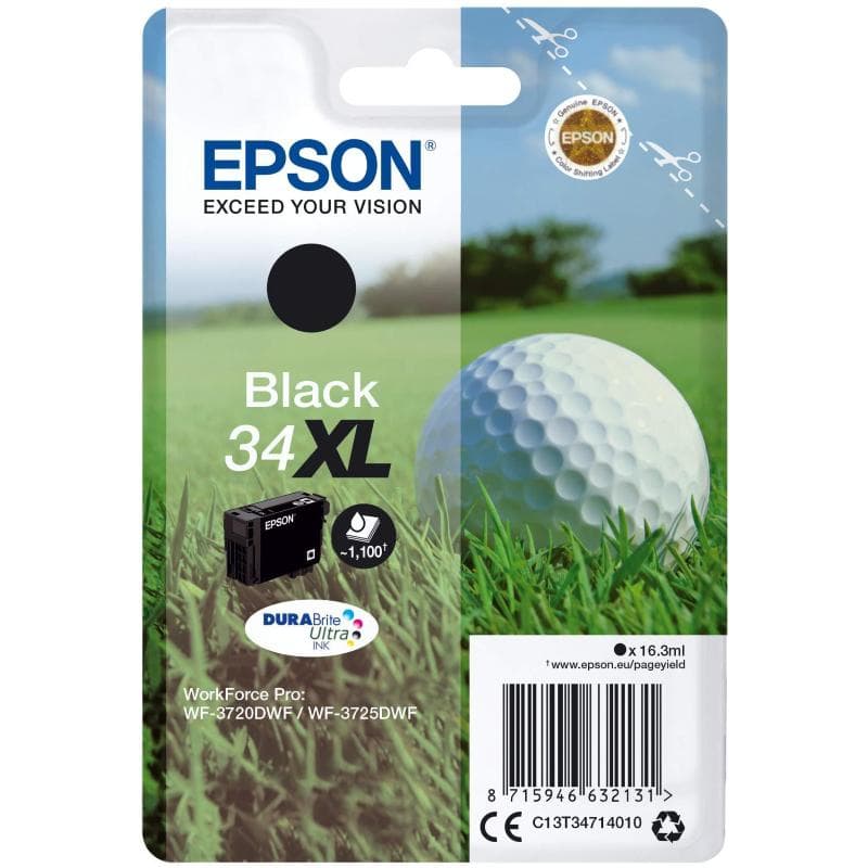 EPSON CARTUCCIA 34XL NERO ORIGINALE - PALLINA DA GOLF