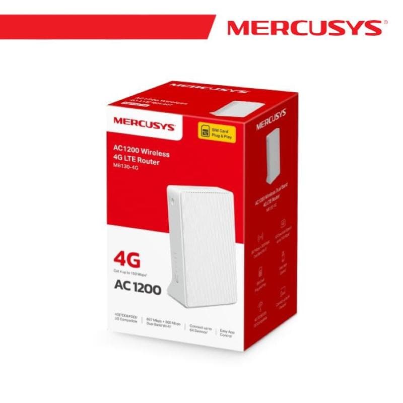 Mercusys Router 4G LTE Wi-Fi Dual Band AC1200