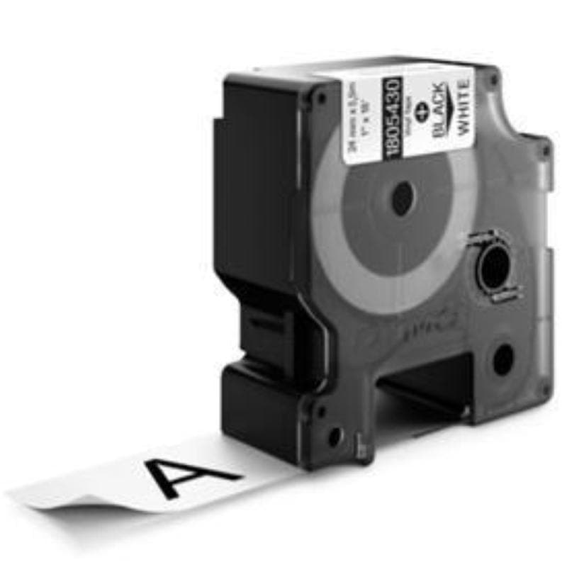 NASTRO IN VINILE 24mm x 5.5mt NERO su BIANCO COMPATIBILE Rhino 4200,5200,5000,6000 (1805430)