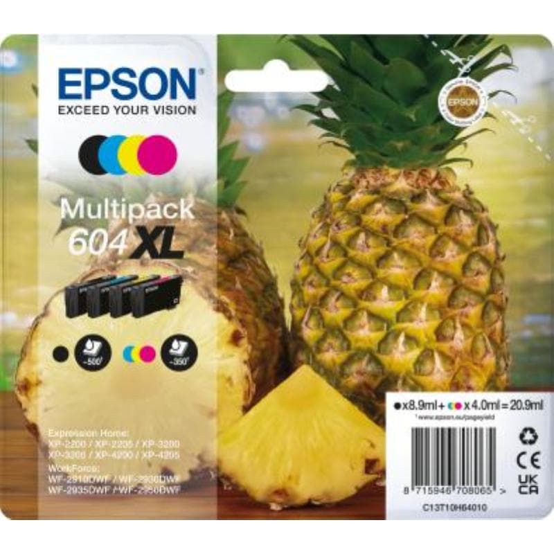EPSON CARTUCCIA 604XL MULTIPACK 4 COLORI ORIGINALE - ANANAS
