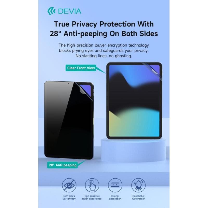 Devia Pellicole Privacy 0,5mm per Tablet 11'' max 200*290 mm - MINIMO 10pz