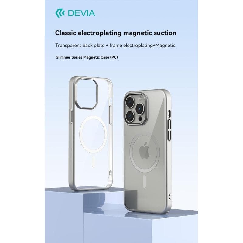 Cover Magnetica Glimmer Apple Magsafe iPhone 15 Pro Max Silver