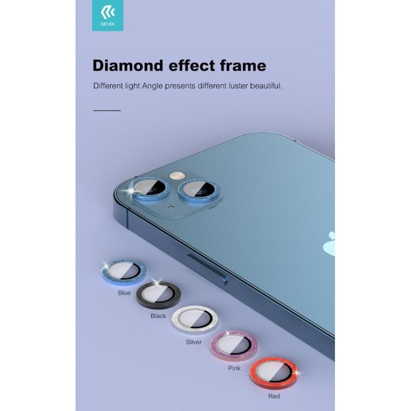 Proteggi lenti in diamantate iPhone 13 &13 Mini Cornice Blue