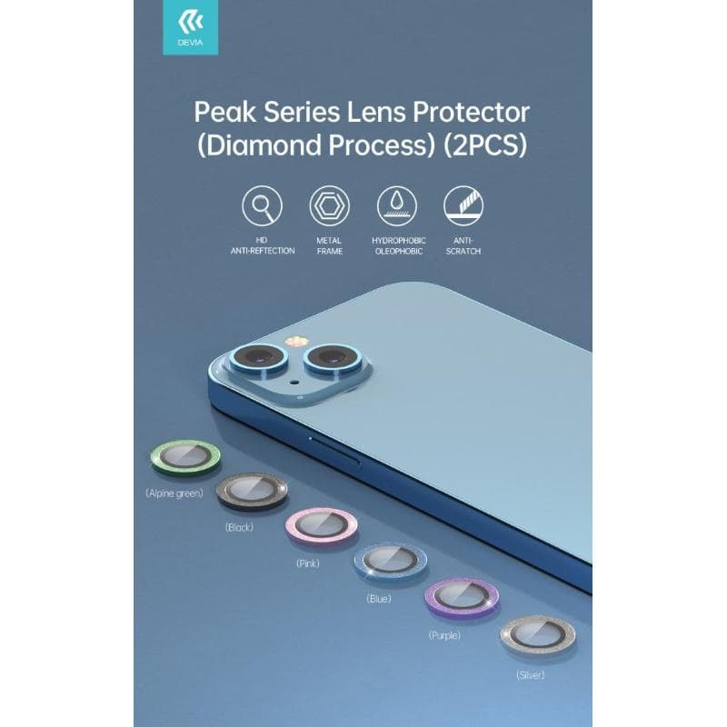 Proteggi lenti in diamantate iPhone 14 & 14 Plus Cornice Nera