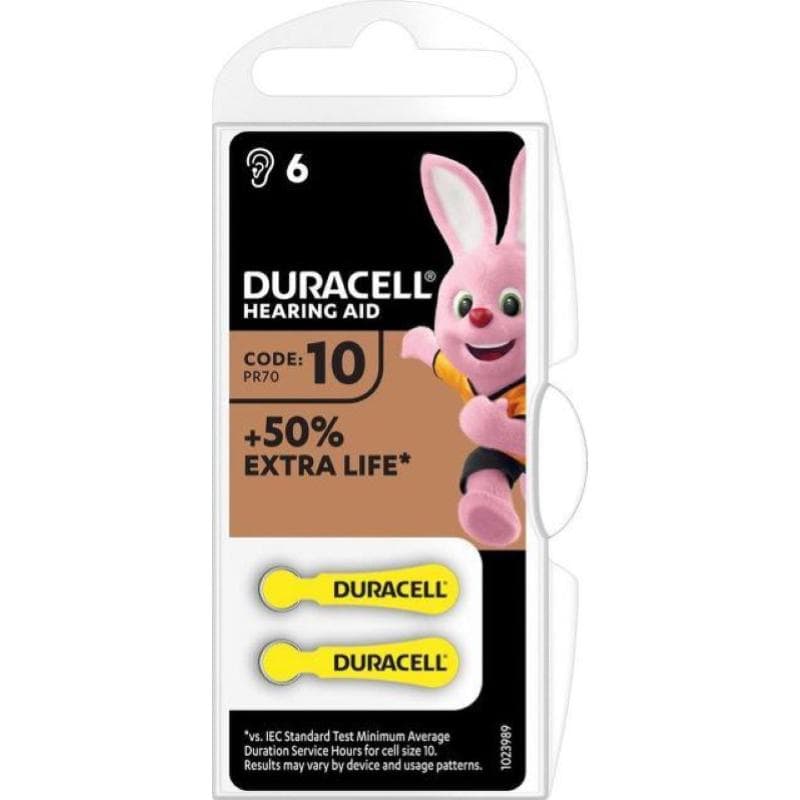 BATTERIA ACUSTICA DA10 ZN DURACELL 1.45V Conf.6pz