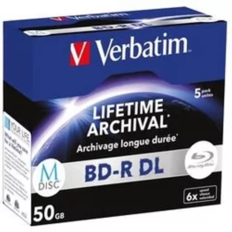 BD-R DL 50GB 6x Jewel 5pz VERBATIM MDisc