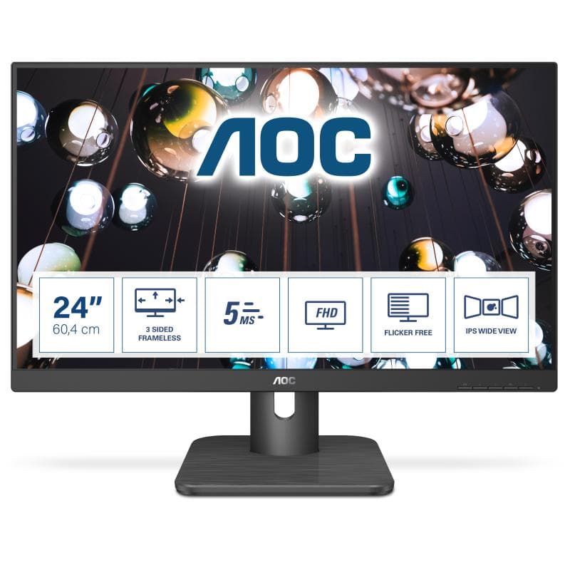 AOC MONITOR 23,8" LED IPS FHD 16:9 250CDM 50HZ DP HDMI, MULTIMEDIALE