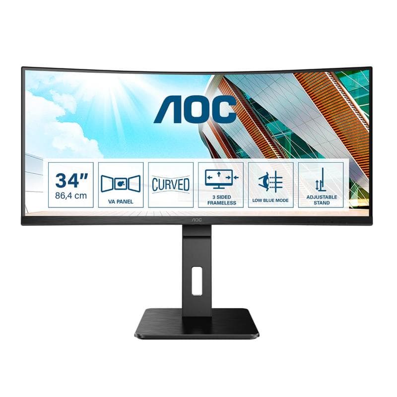 AOC MONITOR CURVO 34" LED VA 21:9 QHD 1MS 300 CDM, HDMI/DP, MULTIMEDIALE