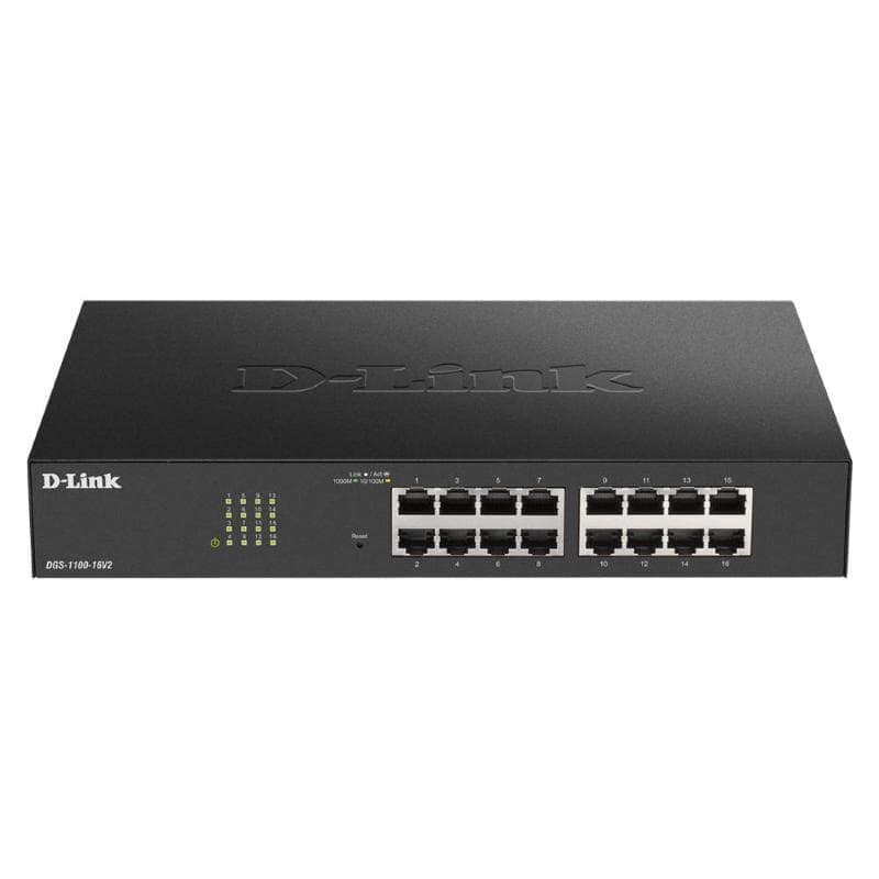 D-LINK SWITCH 16 PORTE GIGABIT SMART MANAGED, FANLESS, 802.1Q VLAN, 802.1p QoS, 11 RACKMOUNT INSTALLATION