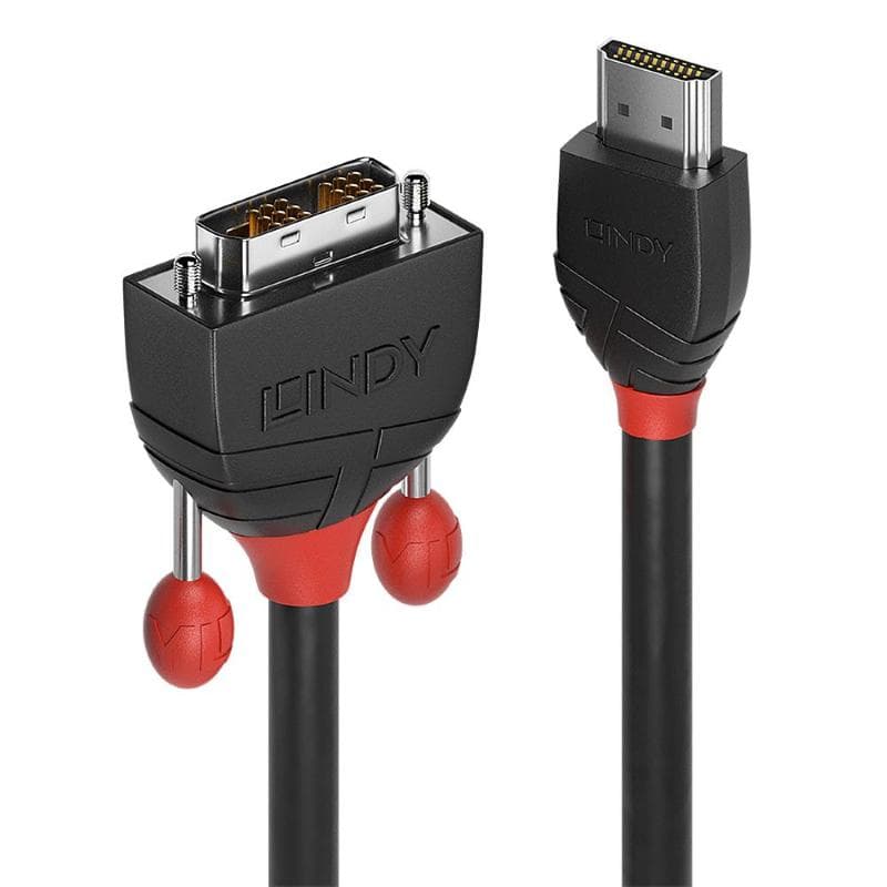 LINDY CAVO HDMI A DVI-D BLACK LINE, 2M