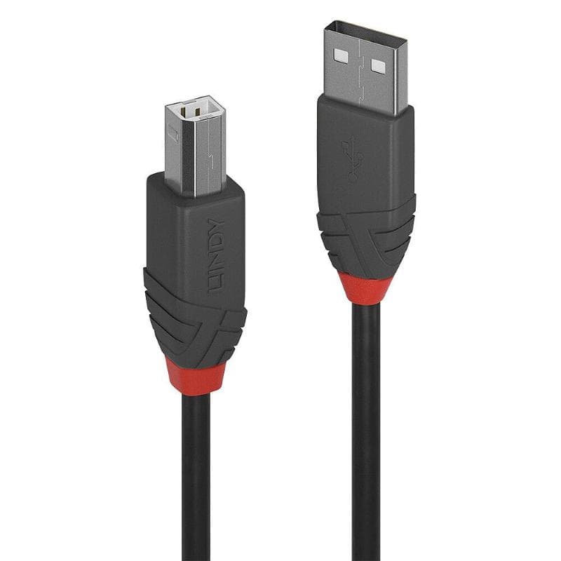 LINDY CAVO USB ANTHRA LINE 2.0 TIPO A MASCHIO A B MASCHIO 2 MT DOPPIA SCHERMATURA GUSCIO IN PVC 10 ANNI DI GARANZIA