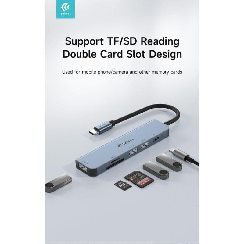 Devia Leopard Type-C a USB3.0*3+PD +lettore di schede 5 in 1 HUB