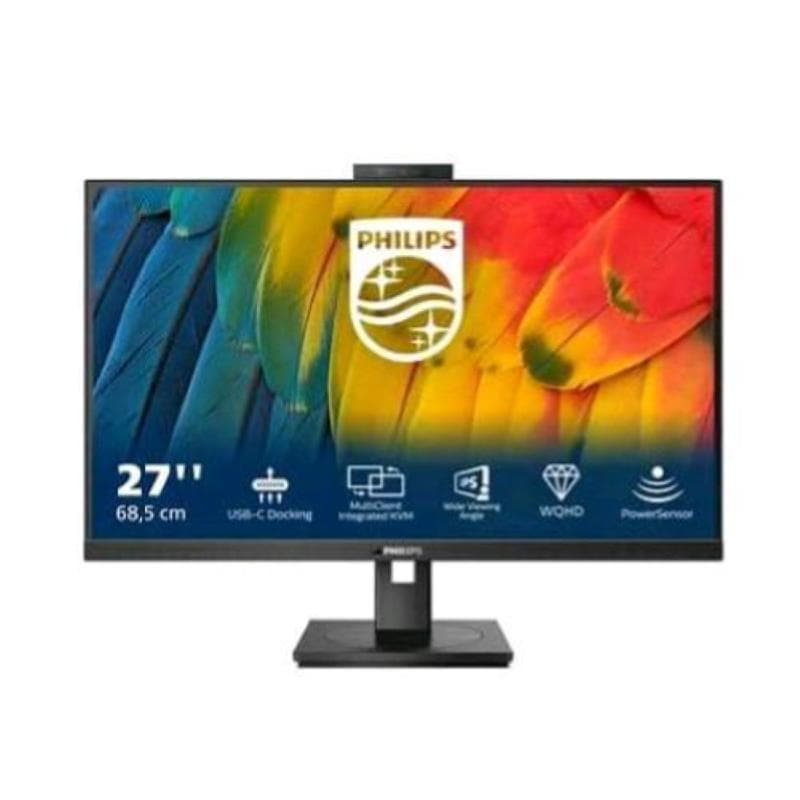 PHILIPS MONITOR 27 WLED IPS 16:9 QHD 4MS, DP/HDMI, USB-C DOCKING, WEBCAM, PIVOT, MULTIMEDIALE