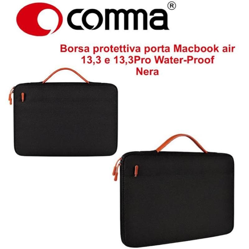 Comma Borsa protettiva Macbook air 13,3 e 13,3Pro Water-Proof Nera