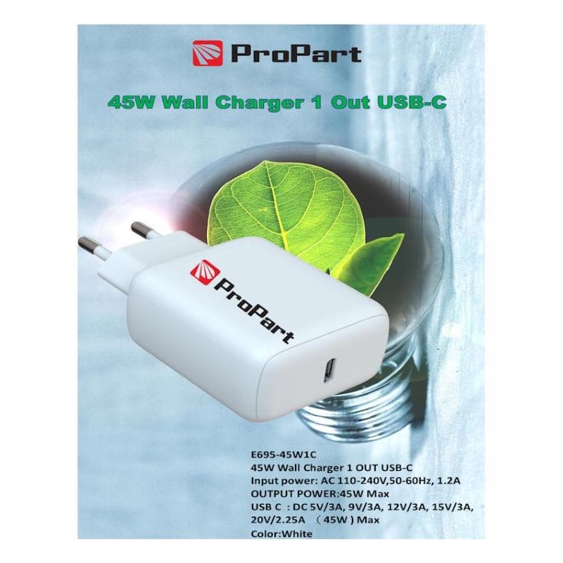 ProPart Carica Batteria 45W 1 Output USB-C