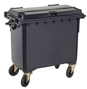 T766640 Contenitore rifiuti da esterno 4 ruote 660 litri GRIGIO