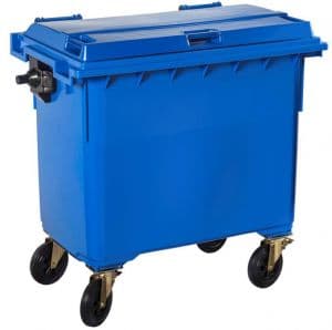 T766642 Contenitore rifiuti da esterno 4 ruote 660 litri BLU