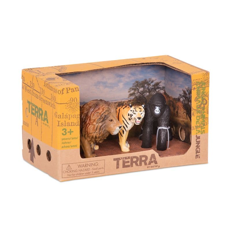 Animali della giungla Terra Leone, tigre e gorilla