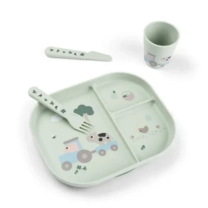 Set di stoviglie Done by Deer Foodie con base antiscivolo