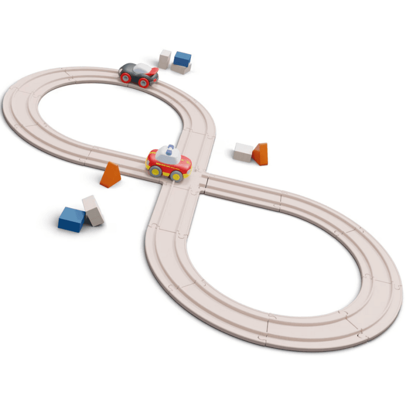 La mia prima pista da corsa HABA Cars con 2 macchinine incluse
