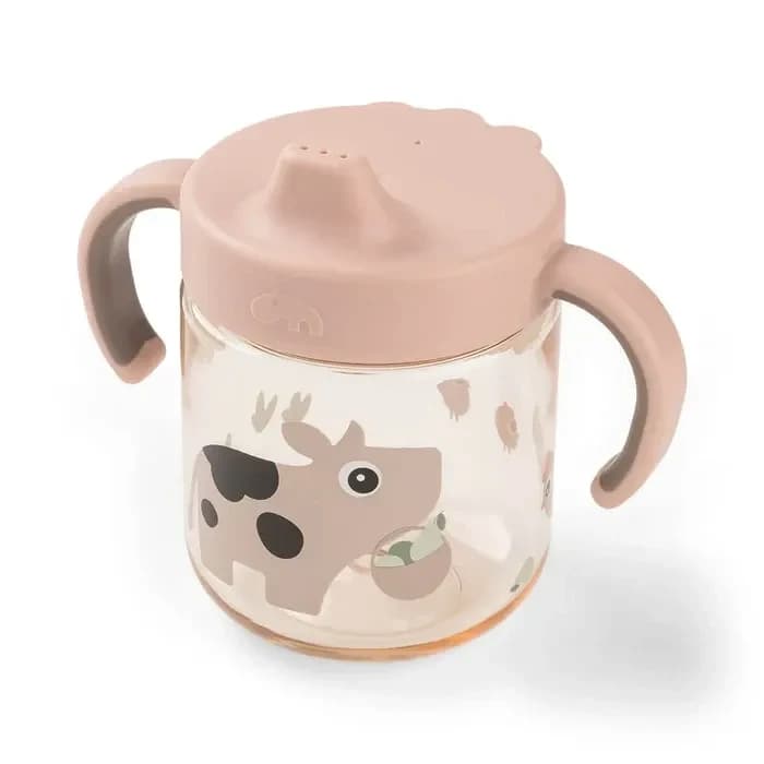 Bicchiere Done by Deer con beccuccio di apprendimento e 2 maniglie