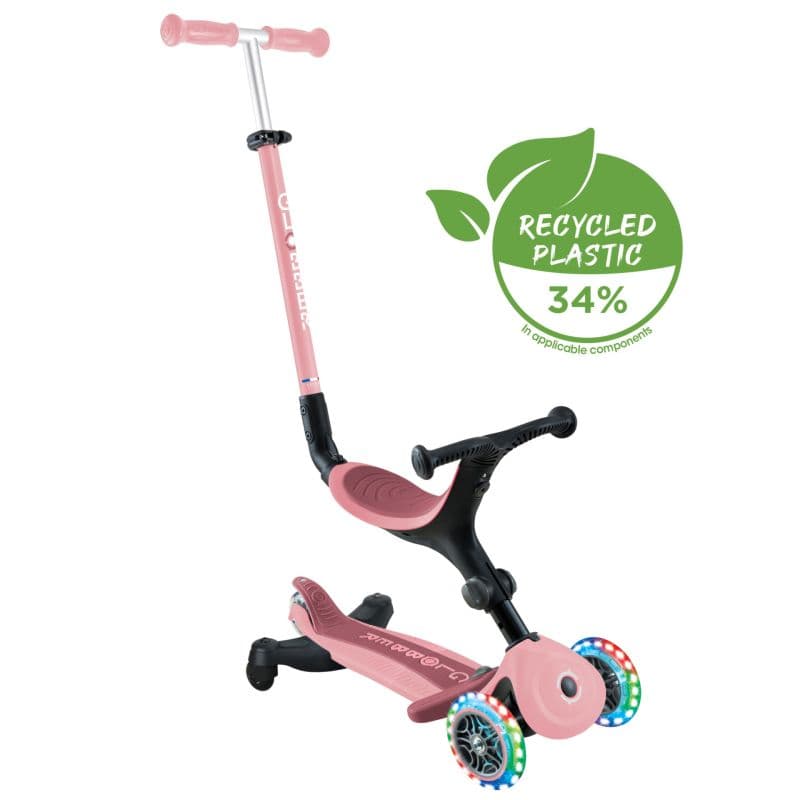 Monopattino luminoso pieghevole Globber GO•UP ACTIVE LIGHTS 360° con sedile per bambini