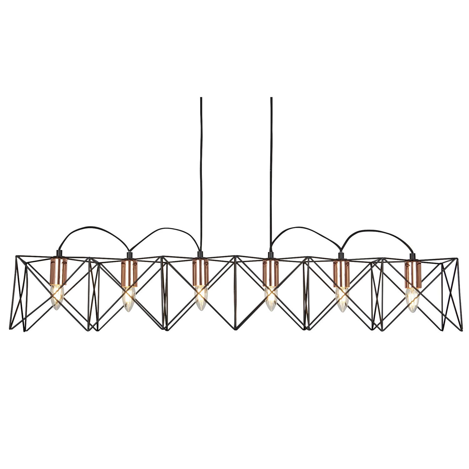 Anthea 6Lt Pendant - Metallo nero e rame