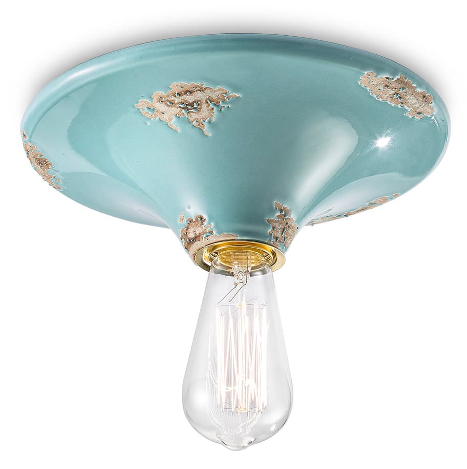 PLAFONIERA VINTAGE AZZURRO C134(VIA)