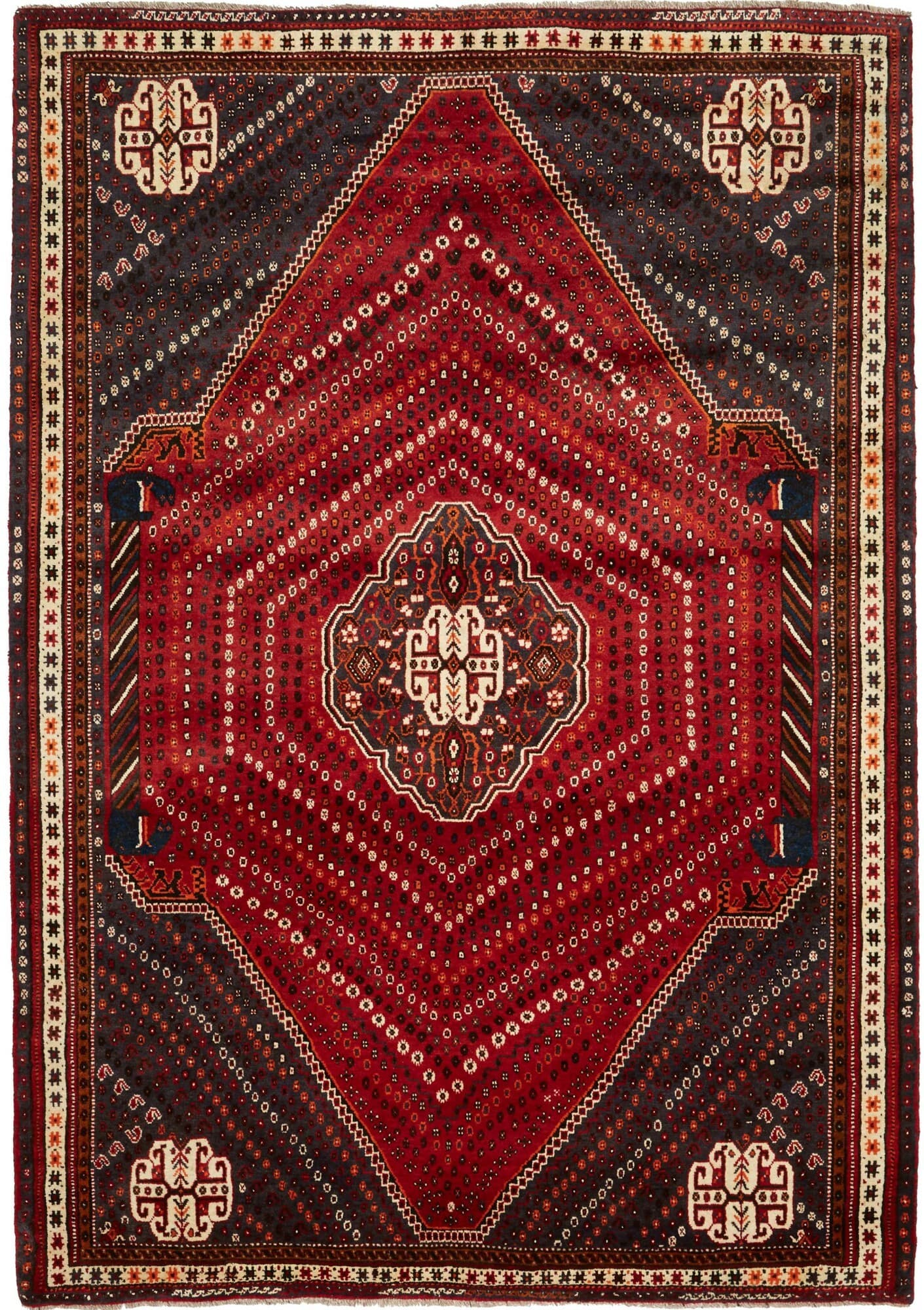 Shiraz Persia Geometrico Rosso Nero 180x260 Cm