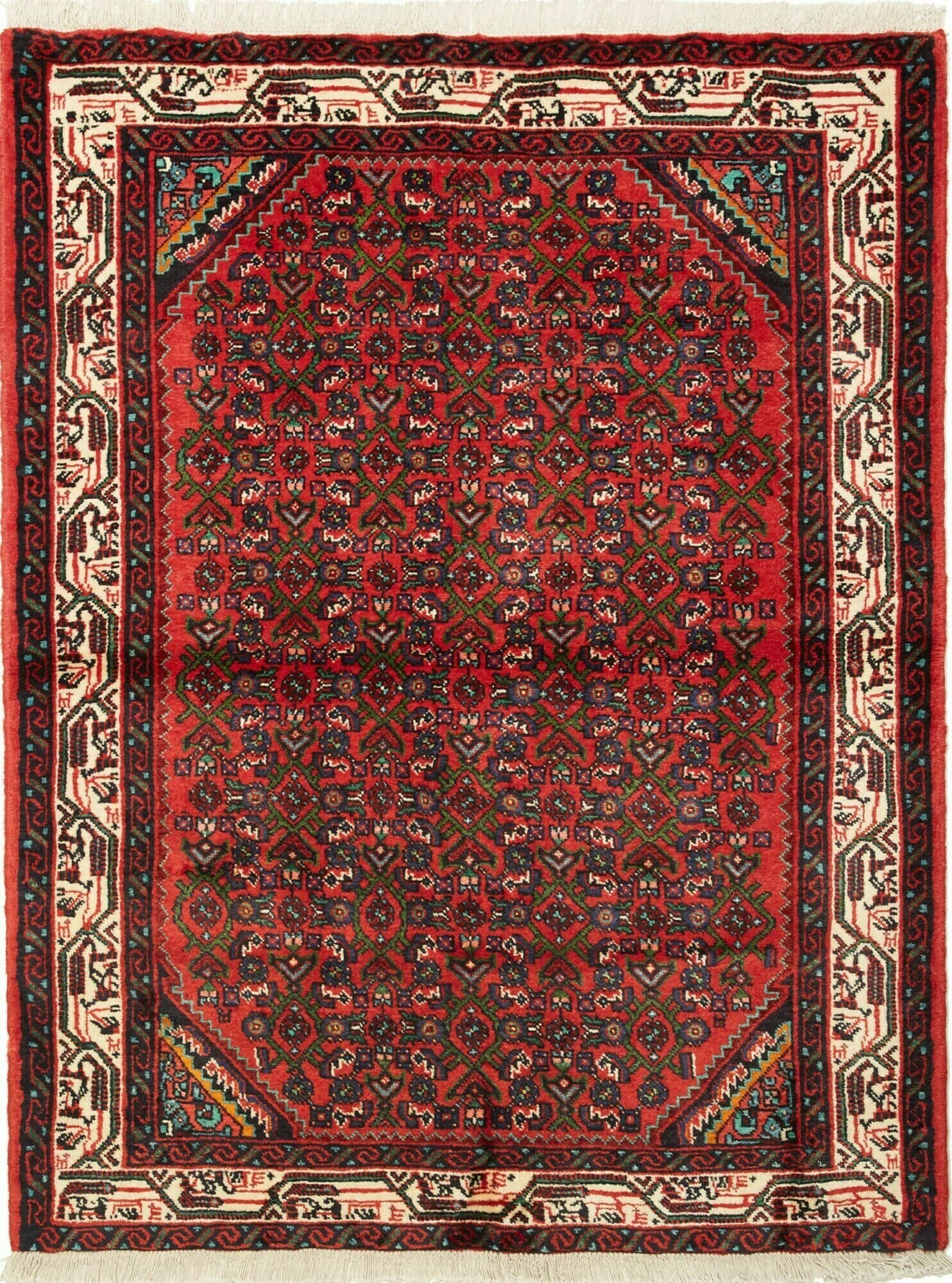 Geometrico Rosso Blu 114x148 Cm