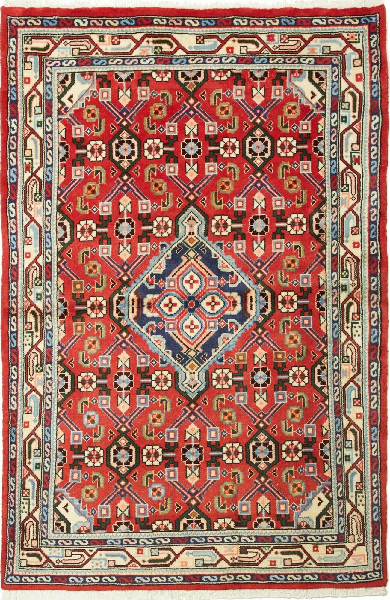 Geometrico Rosso Blu 102x154 Cm