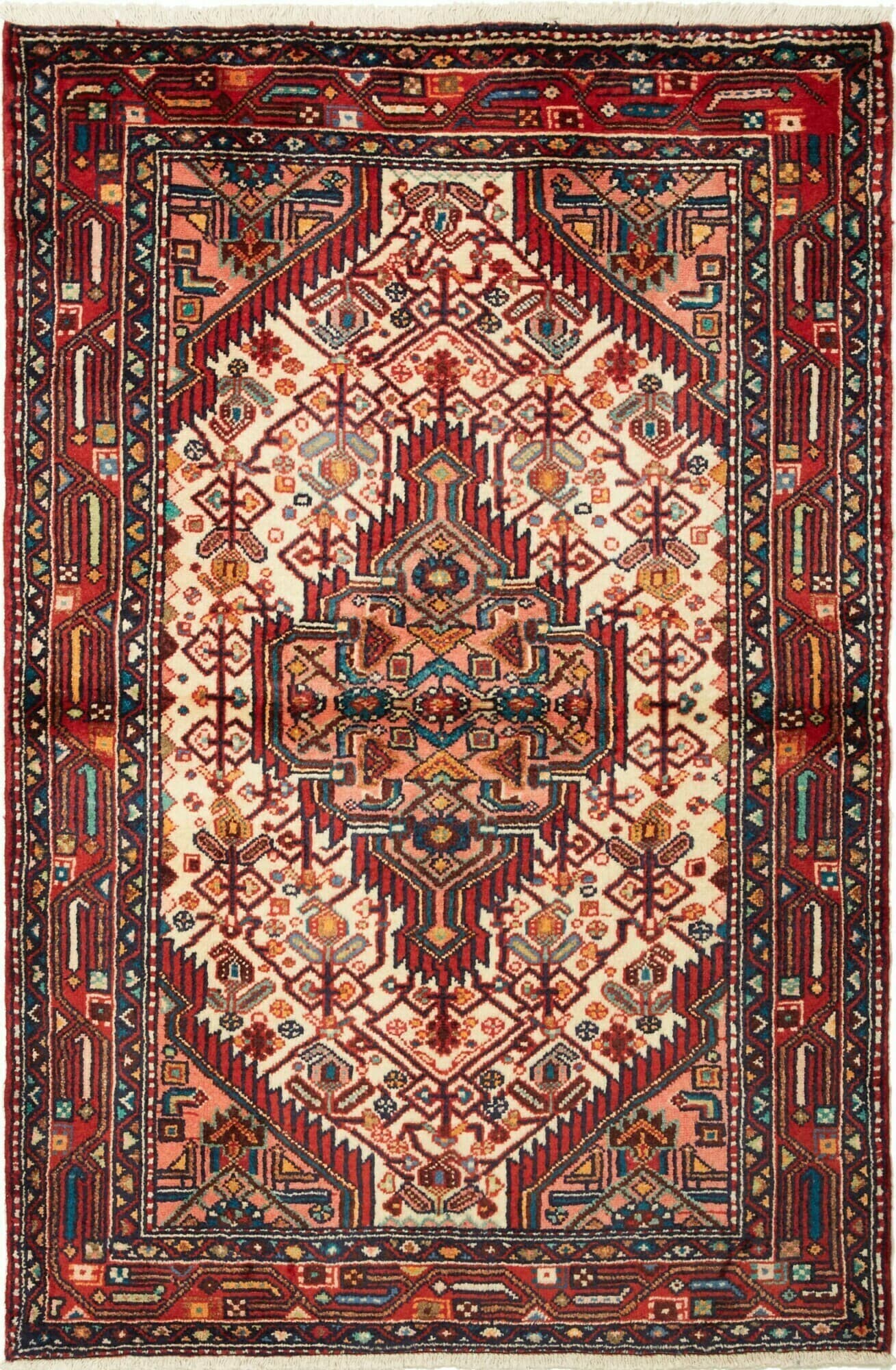 Geometrico Rosso Crema 105x159 Cm