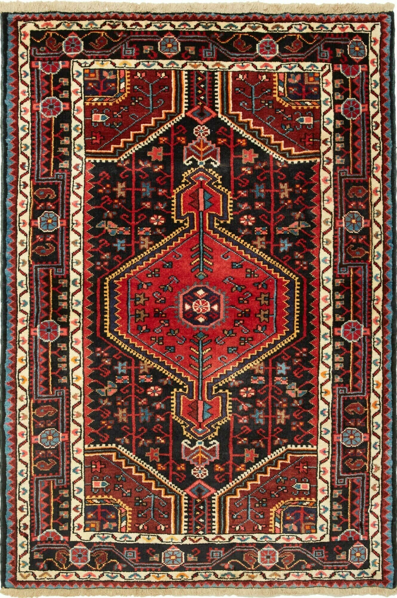 Geometrico Rosso Nero 101x152 Cm