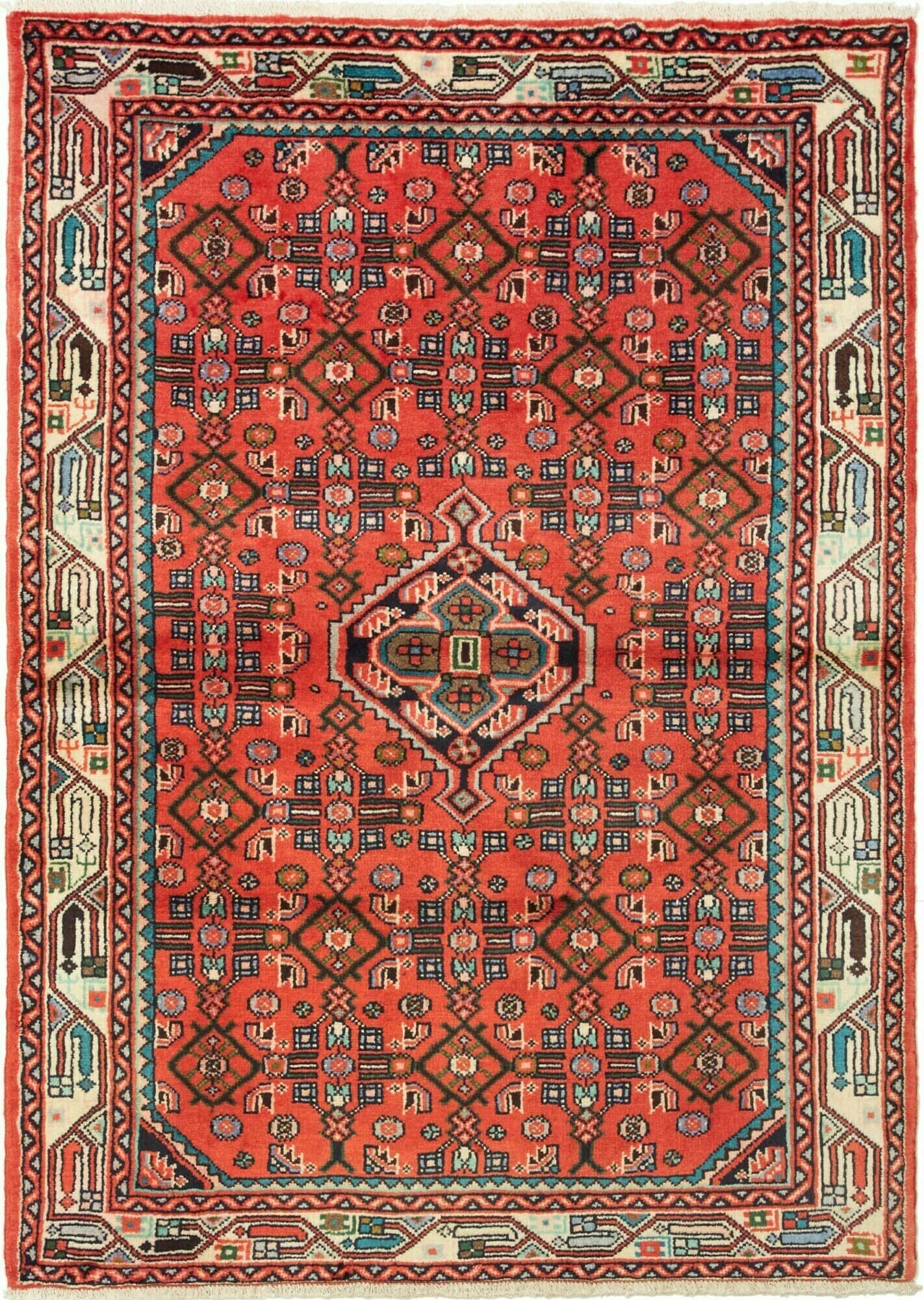 Geometrico Rosso Blu 106x150 Cm