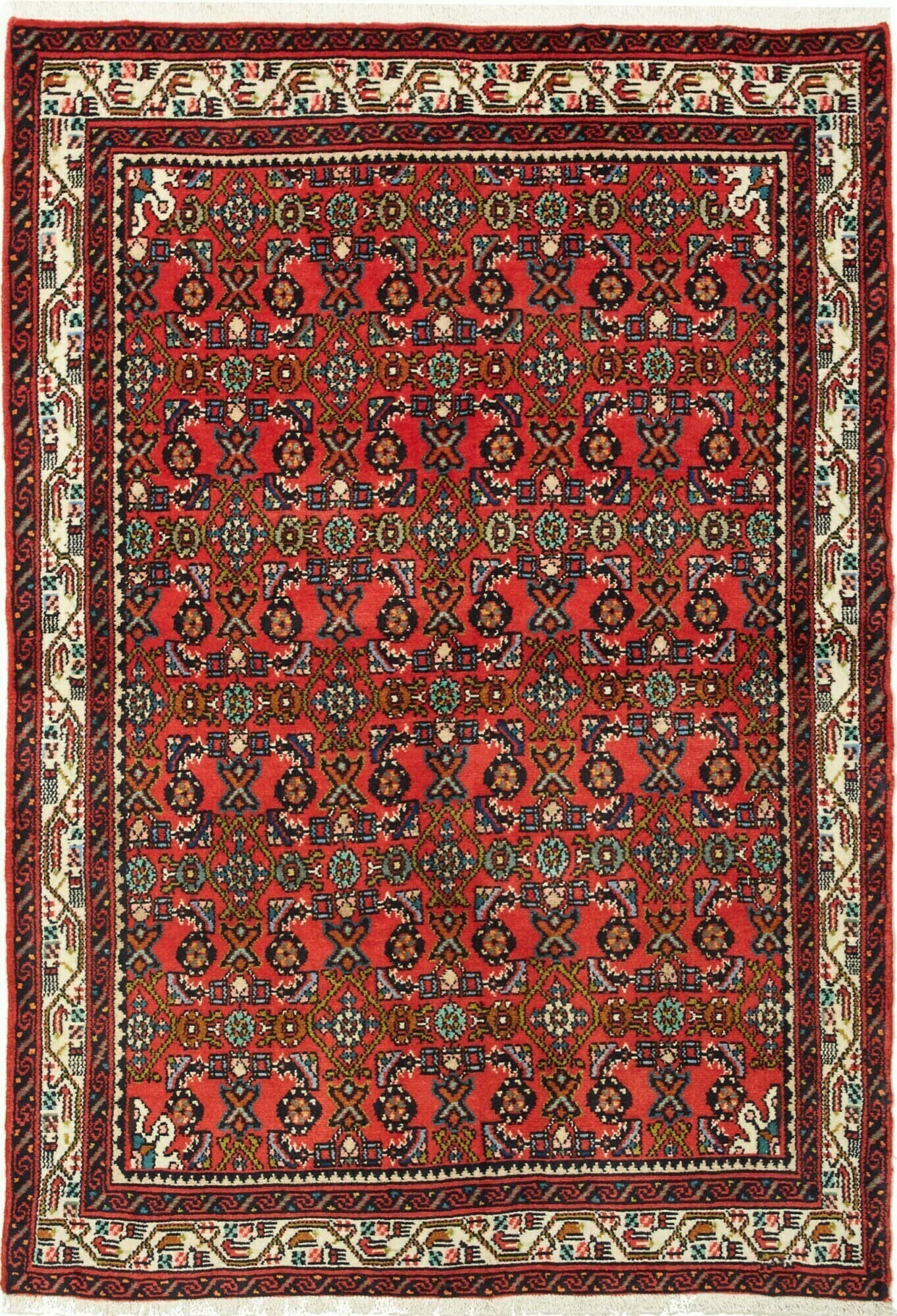 Geometrico Rosso Crema 101x150 Cm