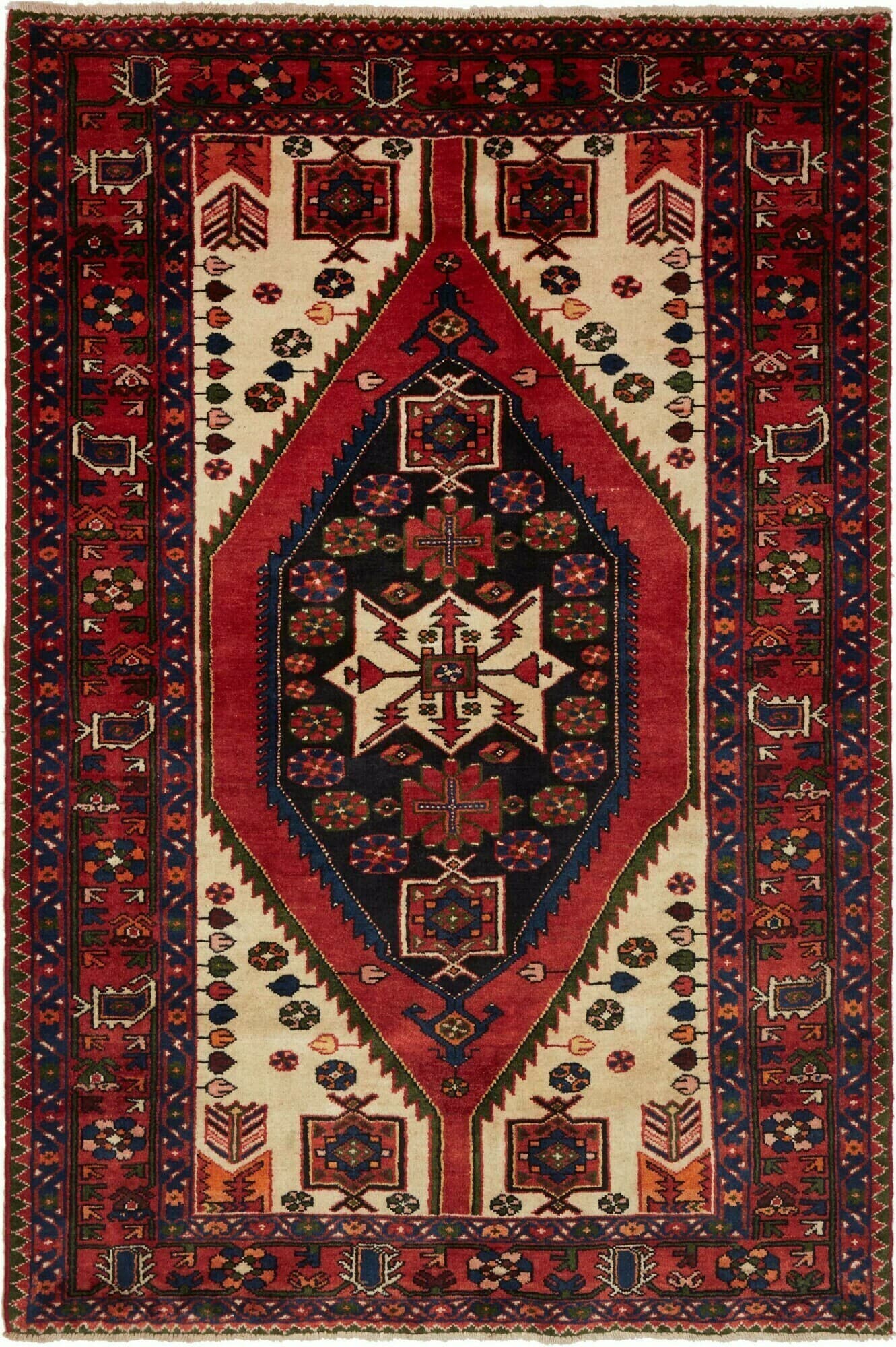 Geometrico Rosso Crema 136x203 Cm