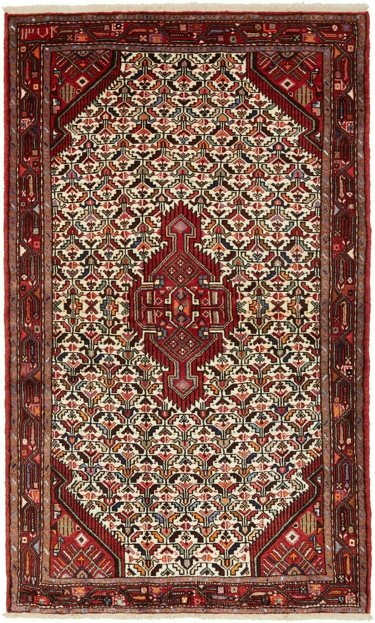 Medaglione Beige Rosso 128x208 Cm