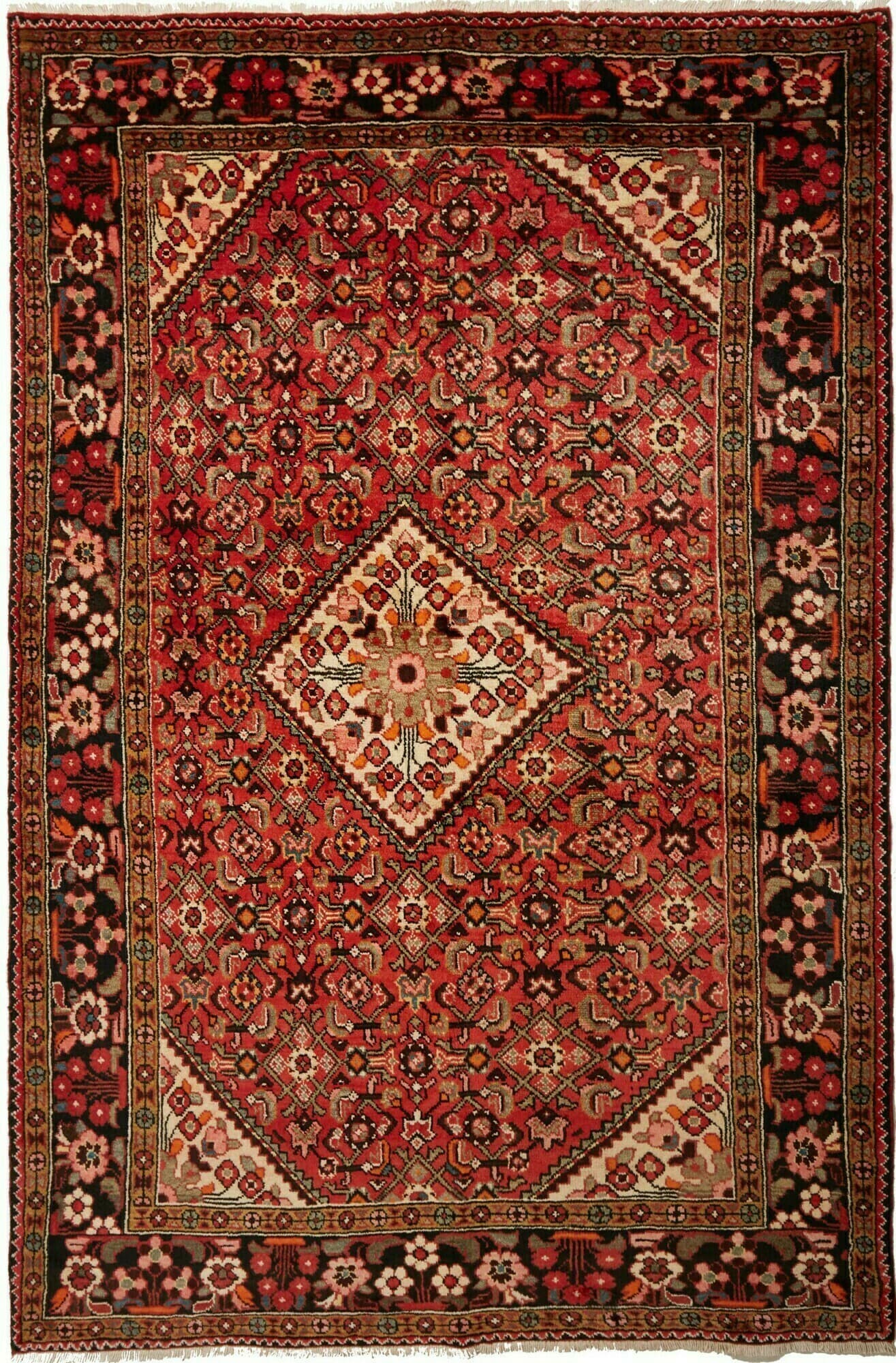 Geometrico Rosso Nero 150x228 Cm