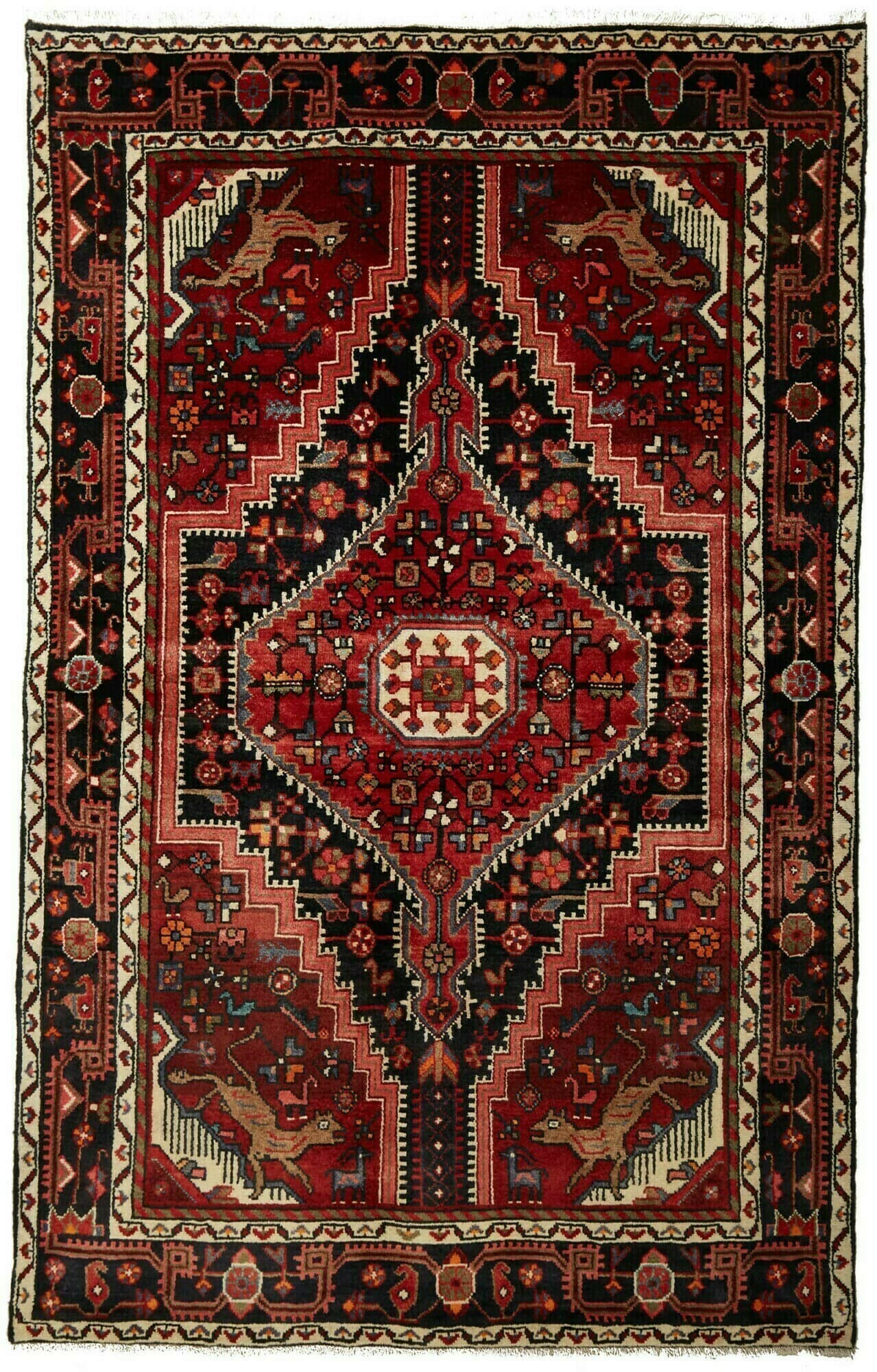 Geometrico Rosso Nero 140x220 Cm